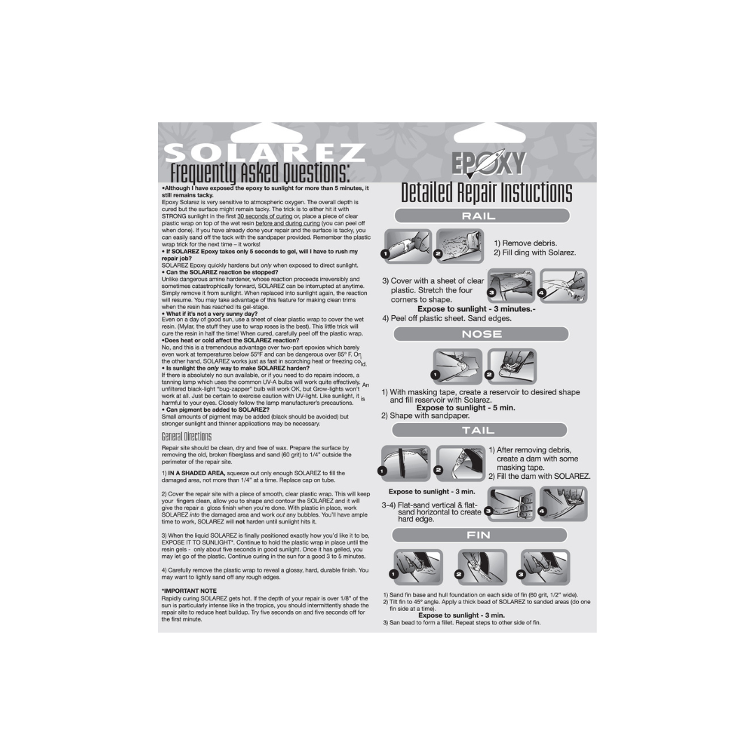Solarez Ding Repair Instructions